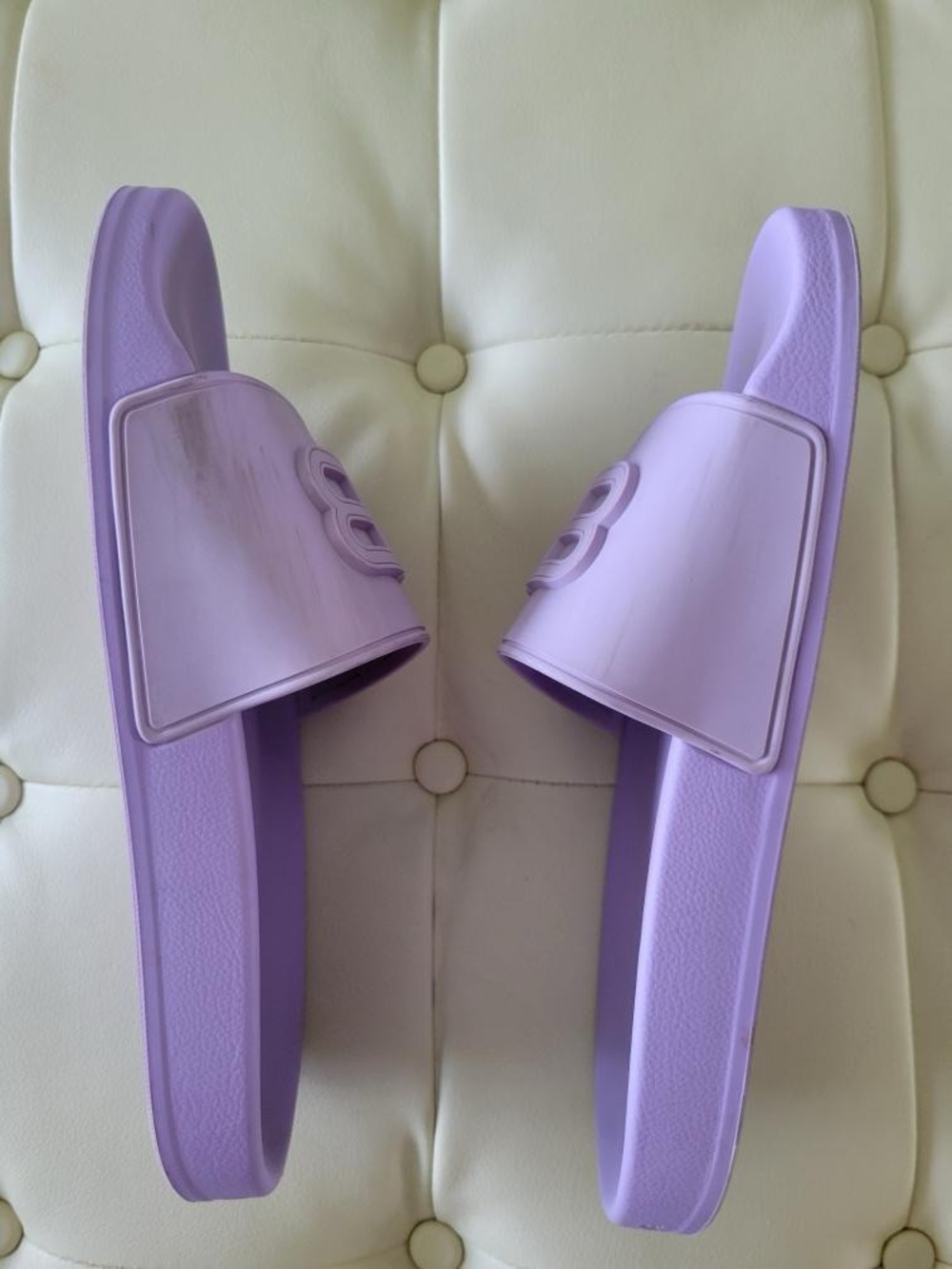 Balenciaga Lilac BB Logo Slide Sandals - Women - Picture 4 of 10